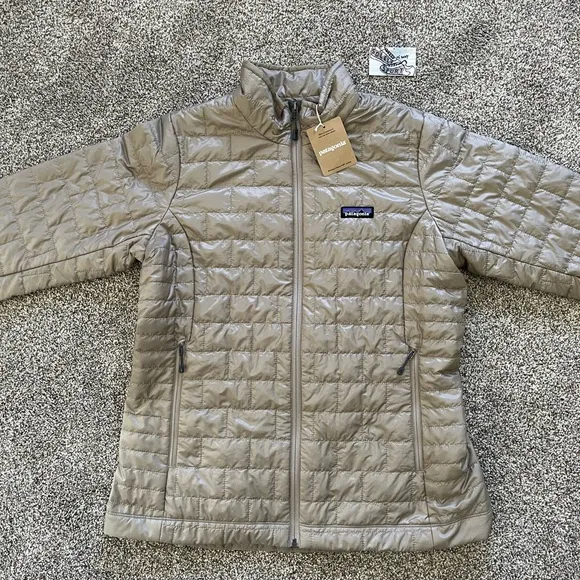 New Patagonia Nano Puff Jacket Seabird Grey Zip Insulated Primaloft Womens Large