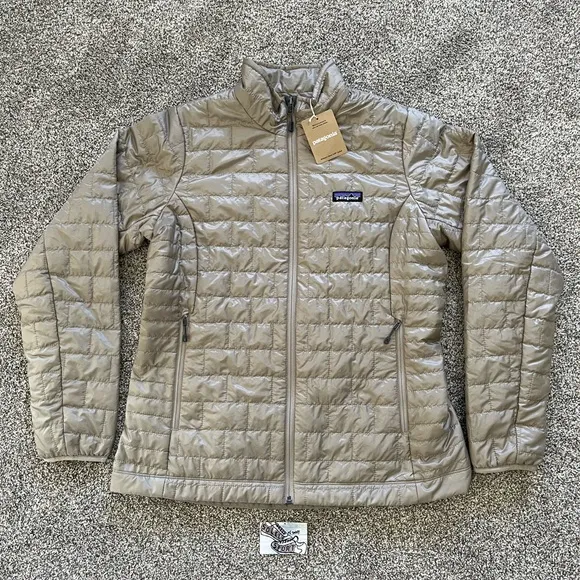 New Patagonia Nano Puff Jacket Seabird Grey Zip Insulated Primaloft Womens Large