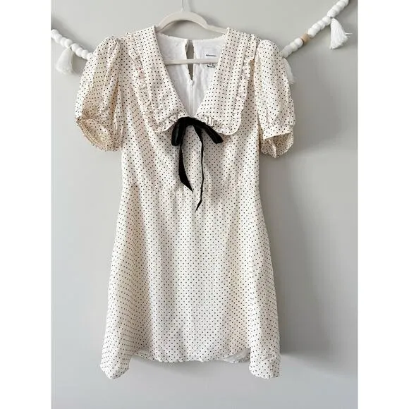 NEW Reformation Kaylia Tie Bow Neck Allegra  Mini Dress  Size 8