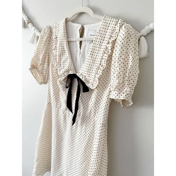 NEW Reformation Kaylia Tie Bow Neck Allegra  Mini Dress  Size 8
