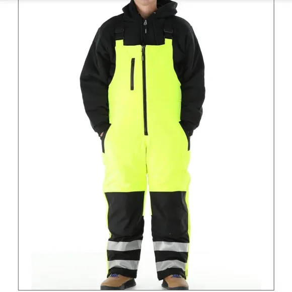 NEW! Refrigiwear HiVis Insulated Softshell Bib Overalls sz large NWT