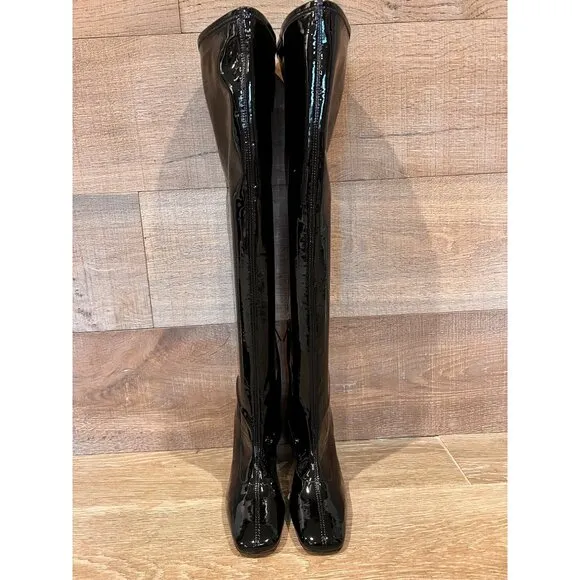 NEW Sam Edelman Womens Cosette Patent Square Toe Over-The-Knee Boots