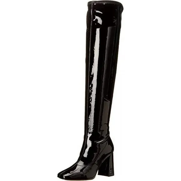 NEW Sam Edelman Womens Cosette Patent Square Toe Over-The-Knee Boots