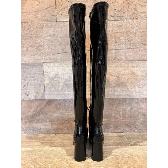 NEW Sam Edelman Womens Cosette Patent Square Toe Over-The-Knee Boots