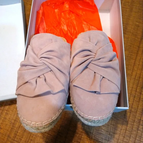 NEW SOLE SOCIETY Bow Espadrille SO-SAMMIE DUSTY ROSE Slip On Shoes
