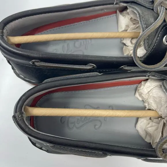 New SPERRY Gold Cup Men Gray Leather Boat Shoes Size 11.5