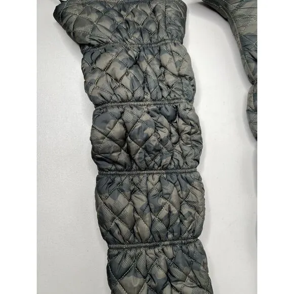 New Steve Madden Silhouette Over Knee Boots Green Puffer Camouflage Size 5.5