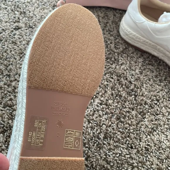NEW STUART WEITZMAN sneakers shoes Daryl canvas cream size 5