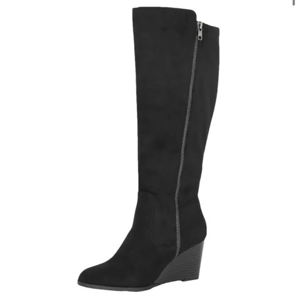 New Style &amp; Co Wynterr Faux Suede Tall Wedge Boots​