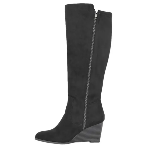 New Style &amp; Co Wynterr Faux Suede Tall Wedge Boots​