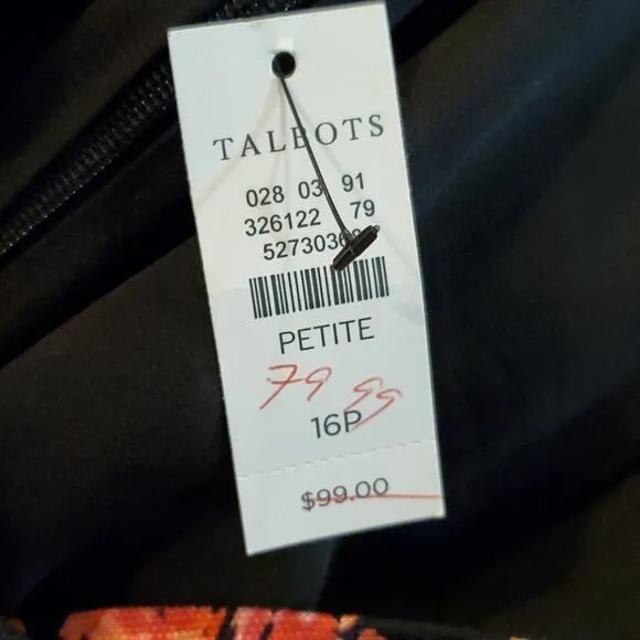 𝅺New Talbots floral pencil skirt petite 16P