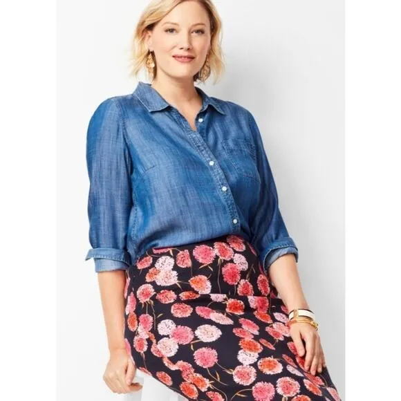 𝅺New Talbots floral pencil skirt petite 16P