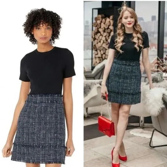 NEW Ted Baker Fearnic Mini Mockable Tweed Ribbed Dress Size XXL