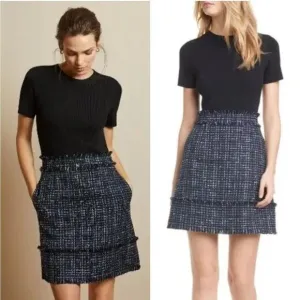 NEW Ted Baker Fearnic Mini Mockable Tweed Ribbed Dress Size XXL