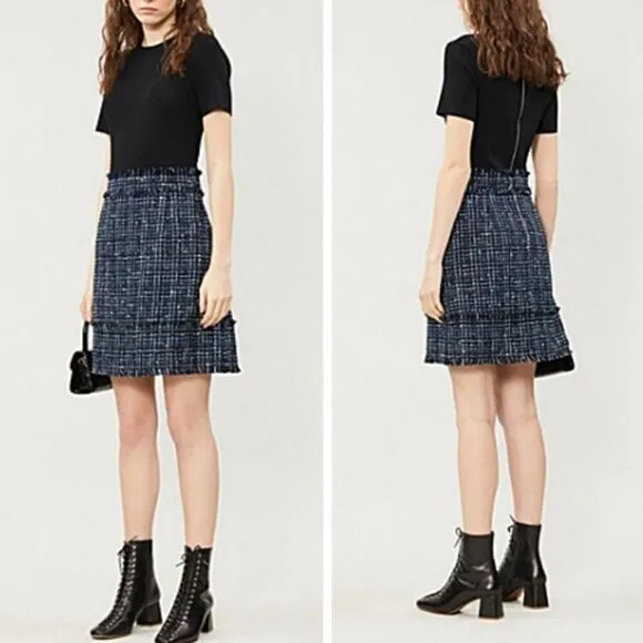 NEW Ted Baker Fearnic Mini Mockable Tweed Ribbed Dress Size XXL
