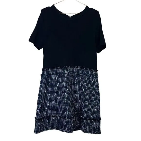 NEW Ted Baker Fearnic Mini Mockable Tweed Ribbed Dress Size XXL