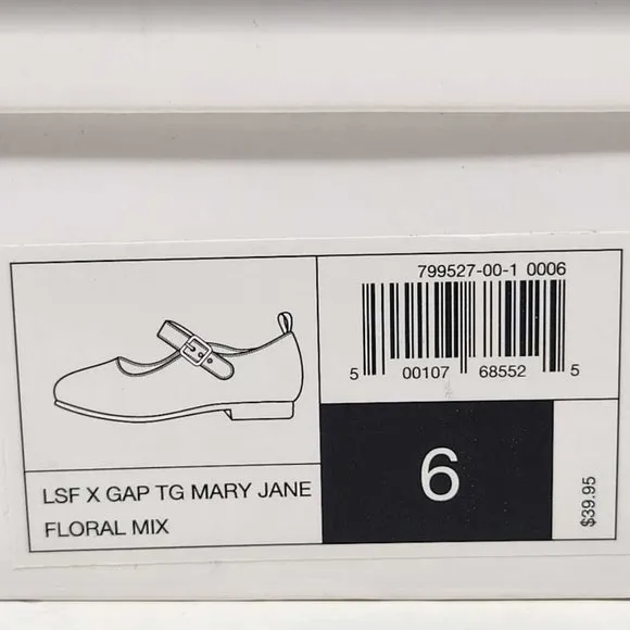 New toddler girl's 6 7 8  Gap x LoveShackFancy floral Mary Jane shoes