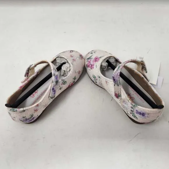 New toddler girl's 6 7 8  Gap x LoveShackFancy floral Mary Jane shoes