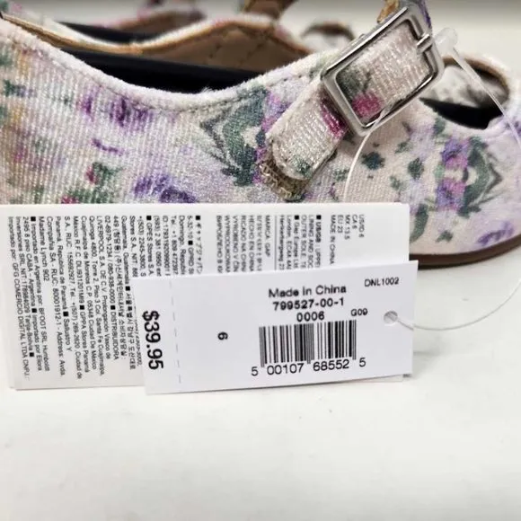 New toddler girl's 6 7 8  Gap x LoveShackFancy floral Mary Jane shoes