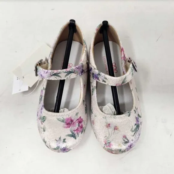 New toddler girl's 6 7 8  Gap x LoveShackFancy floral Mary Jane shoes