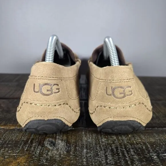 NEW UGG Alder Slipper Mens Size 10 Suede Fuzzy Warm Slip On Shoes Loafers Brown