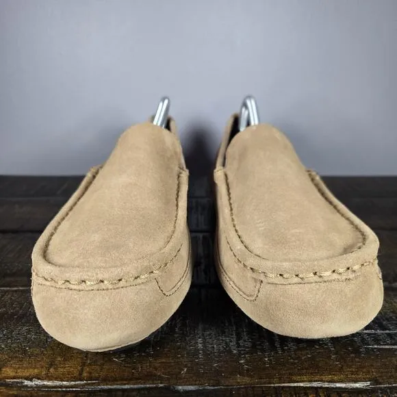 NEW UGG Alder Slipper Mens Size 10 Suede Fuzzy Warm Slip On Shoes Loafers Brown