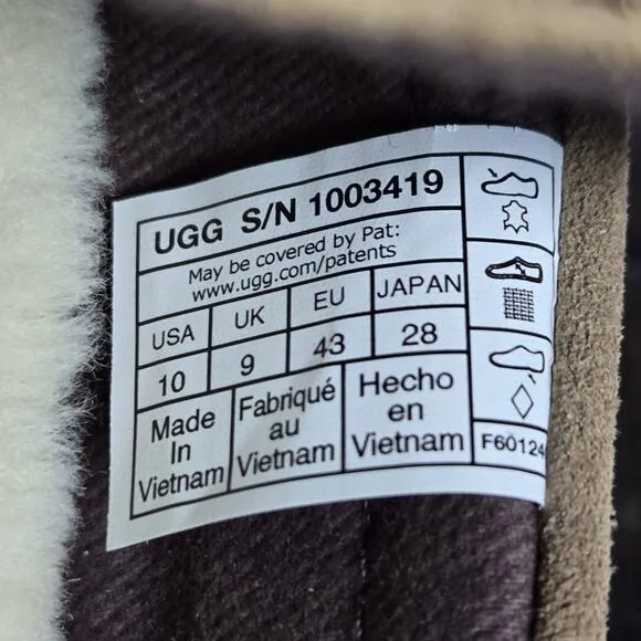 NEW UGG Alder Slipper Mens Size 10 Suede Fuzzy Warm Slip On Shoes Loafers Brown