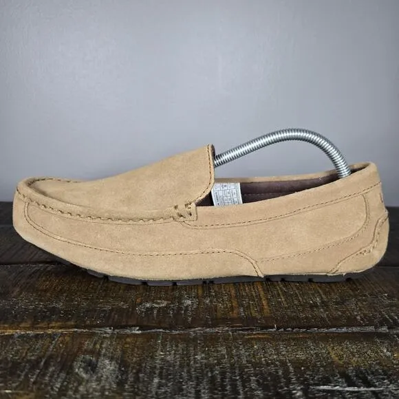 NEW UGG Alder Slipper Mens Size 10 Suede Fuzzy Warm Slip On Shoes Loafers Brown
