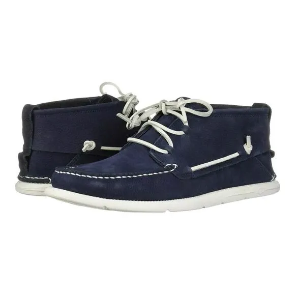 New UGG Men's Beach Moc Chukka Leather Boot Boat Shoes 1101502 Navy Blue Size 10