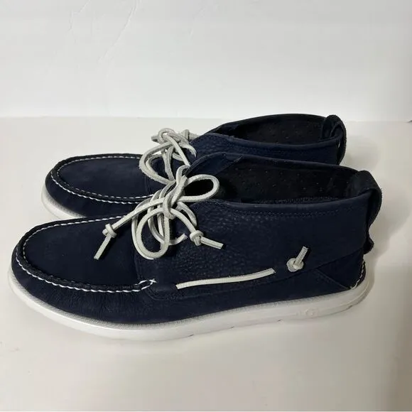 New UGG Men's Beach Moc Chukka Leather Boot Boat Shoes 1101502 Navy Blue Size 10