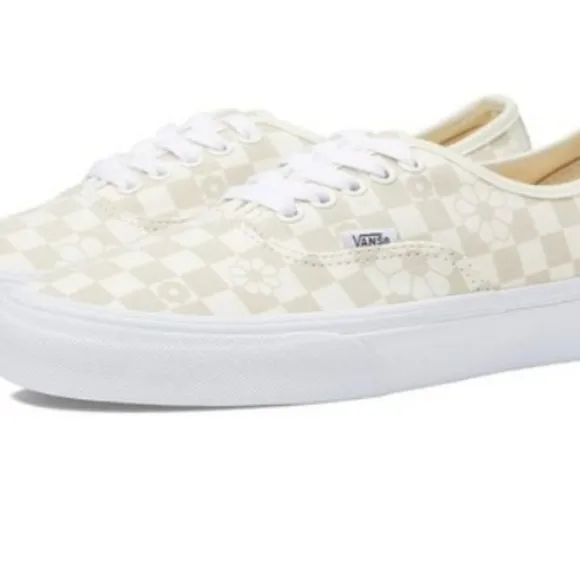 New Vans Authentic Floral Check Marshmallow Sneakers Low-Top Shoes 2023 new