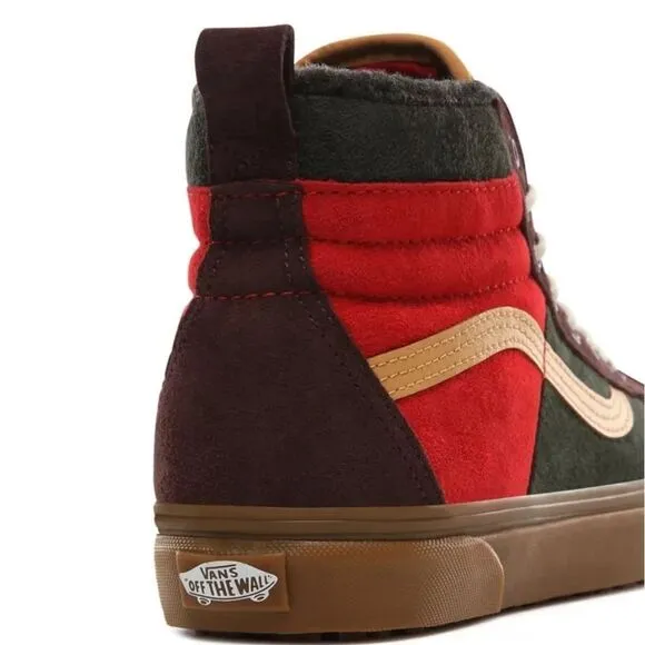 New Vans Sk8 Hi 46 All Weather MTE DX Poinsettia Red Green Gumsole Shoes Size 6