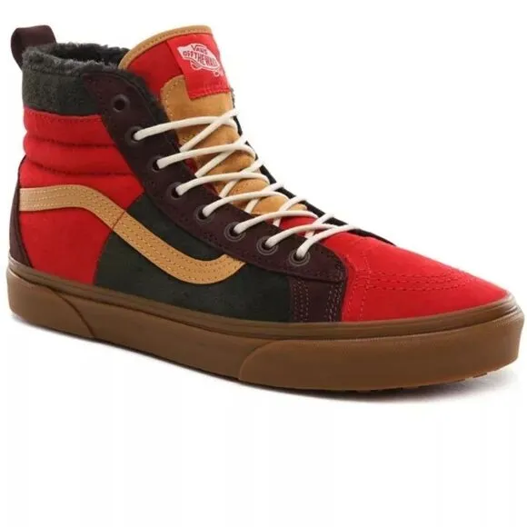 New Vans Sk8 Hi 46 All Weather MTE DX Poinsettia Red Green Gumsole Shoes Size 6