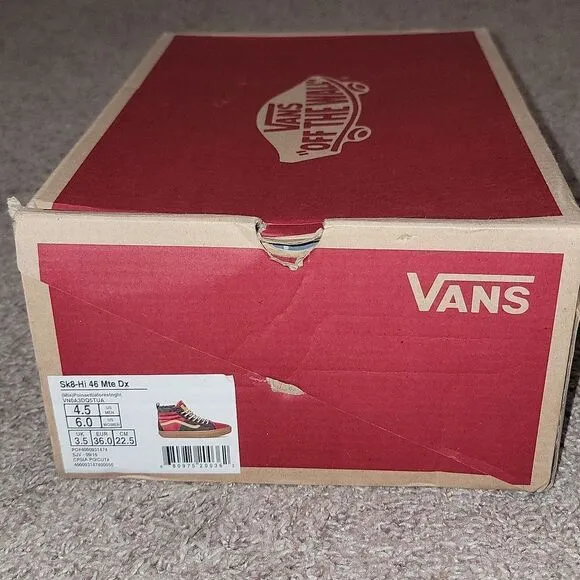 New Vans Sk8 Hi 46 All Weather MTE DX Poinsettia Red Green Gumsole Shoes Size 6