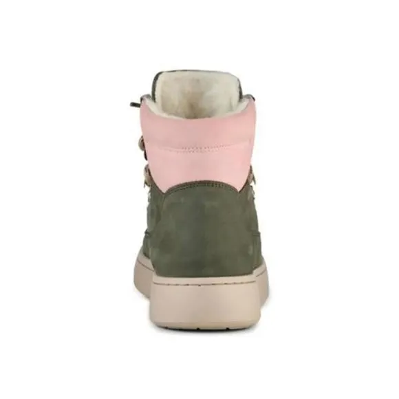 NEW WODEN iris nubuck boot in green rose