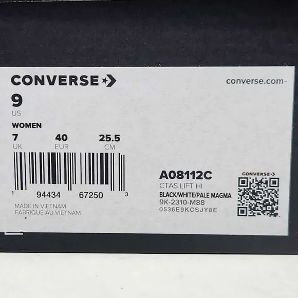 New women's 9 Converse CTAS Chuck Taylor all star lift hi platform floral shoes