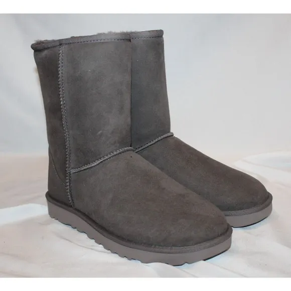 NEW Women's Shoes‎ UGG CLASSIC SHORT II Mid-Calf Sheepskin Boots TCLD Gray
