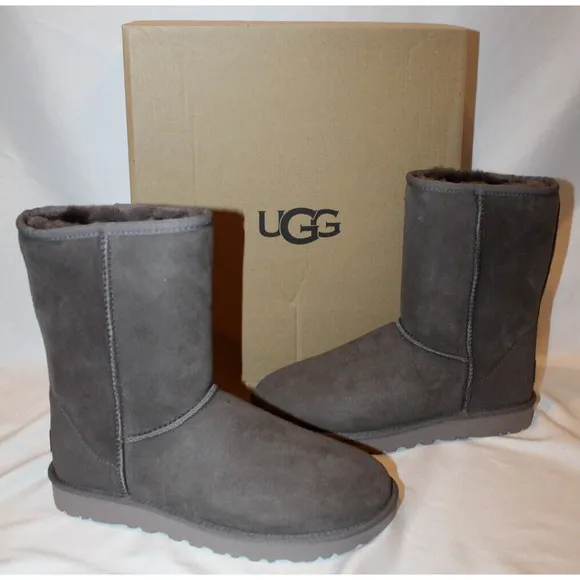 NEW Women's Shoes‎ UGG CLASSIC SHORT II Mid-Calf Sheepskin Boots TCLD Gray