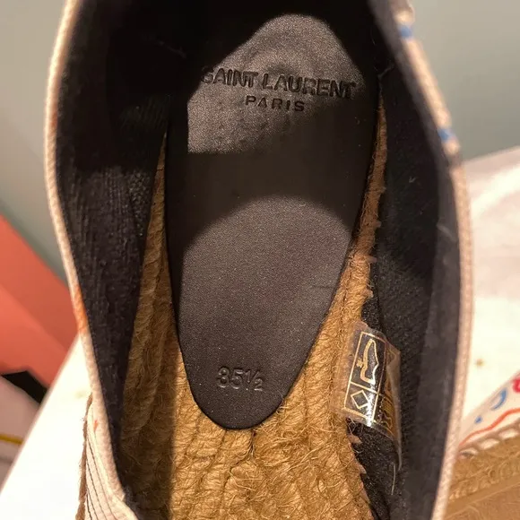 NEW YSL SAINT LAURENT Perseo Canvas Espadrille Shoes EU size 35.5