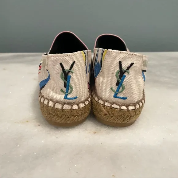 NEW YSL SAINT LAURENT Perseo Canvas Espadrille Shoes EU size 35.5