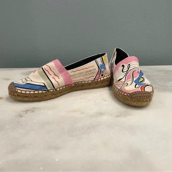 NEW YSL SAINT LAURENT Perseo Canvas Espadrille Shoes EU size 35.5