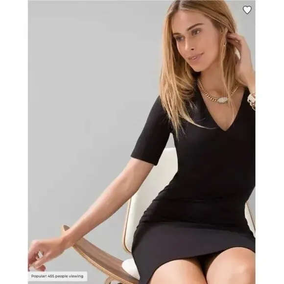New! White House Black Market AURA Short-Sleeve Sculpting Sheath‎ Dress, size 14