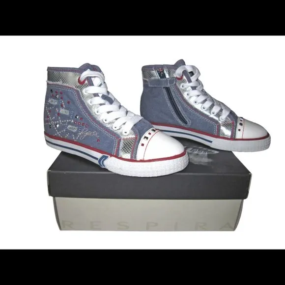 NIB Geox High Top Sneaker Shoes, sz 33 (2 US)