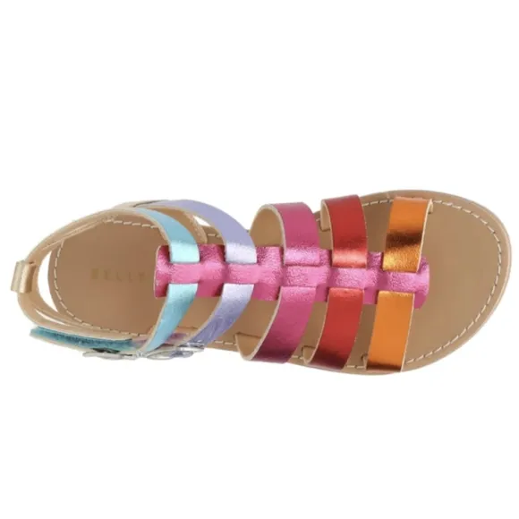 NIB Kelly &amp; Katie Chloe Gladiator Rainbow Sandal Kids Size 2