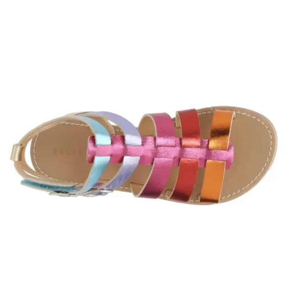 NIB Kelly &amp; Katie Chloe Gladiator Rainbow Sandal Kids Size 5
