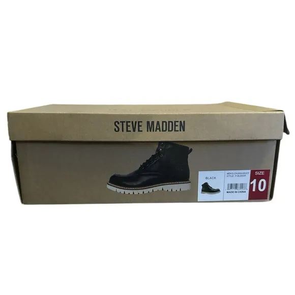 NIB NWT Men's Steve Madden Black Chukka Bleeker Boots - Size 10