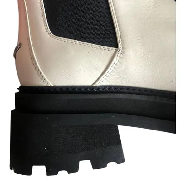 NIB Zadig &amp; Voltaire Ride Chelsea Semy-Shiny Boot Ice Sz:FR39/US8  $648