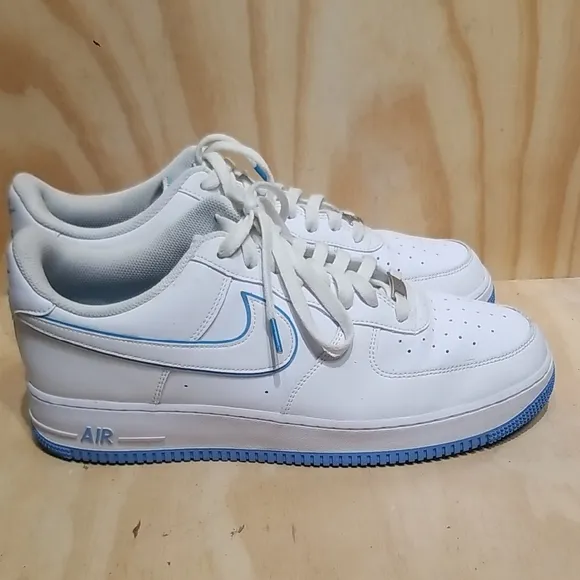 NIKE Air Force 1 '07 White/University Blue 101 MEN'S SIZE 13