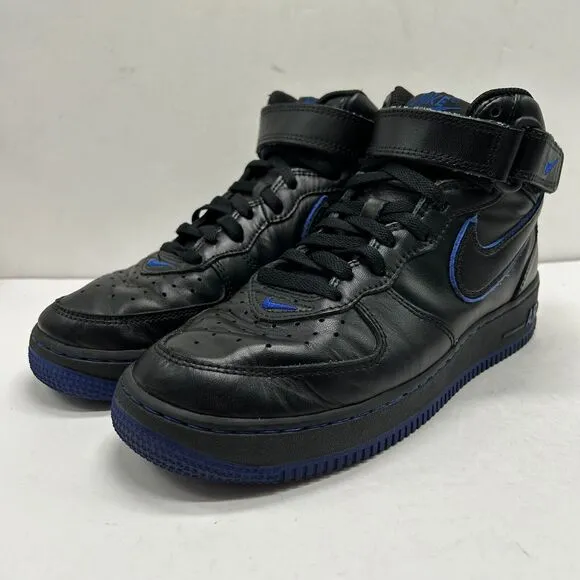 Nike Air Force 1 Mid Shoes Mens 8.5‎ Sneakers Black/Blue 306352-002 Y2K 2003