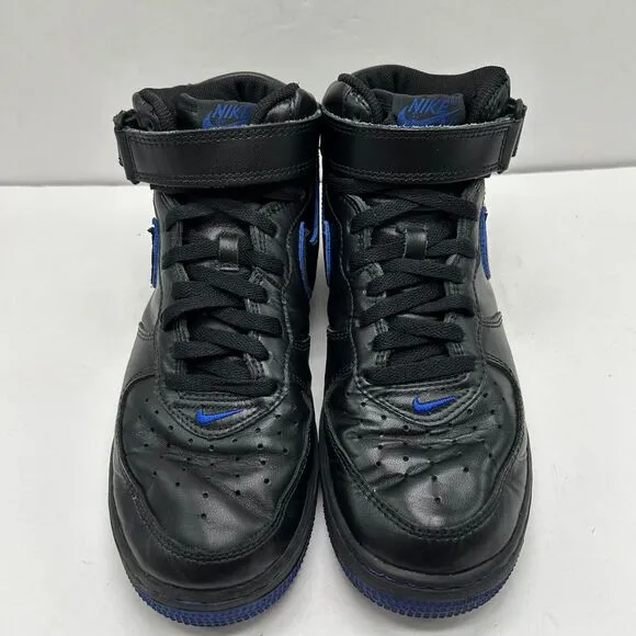 Nike Air Force 1 Mid Shoes Mens 8.5‎ Sneakers Black/Blue 306352-002 Y2K 2003